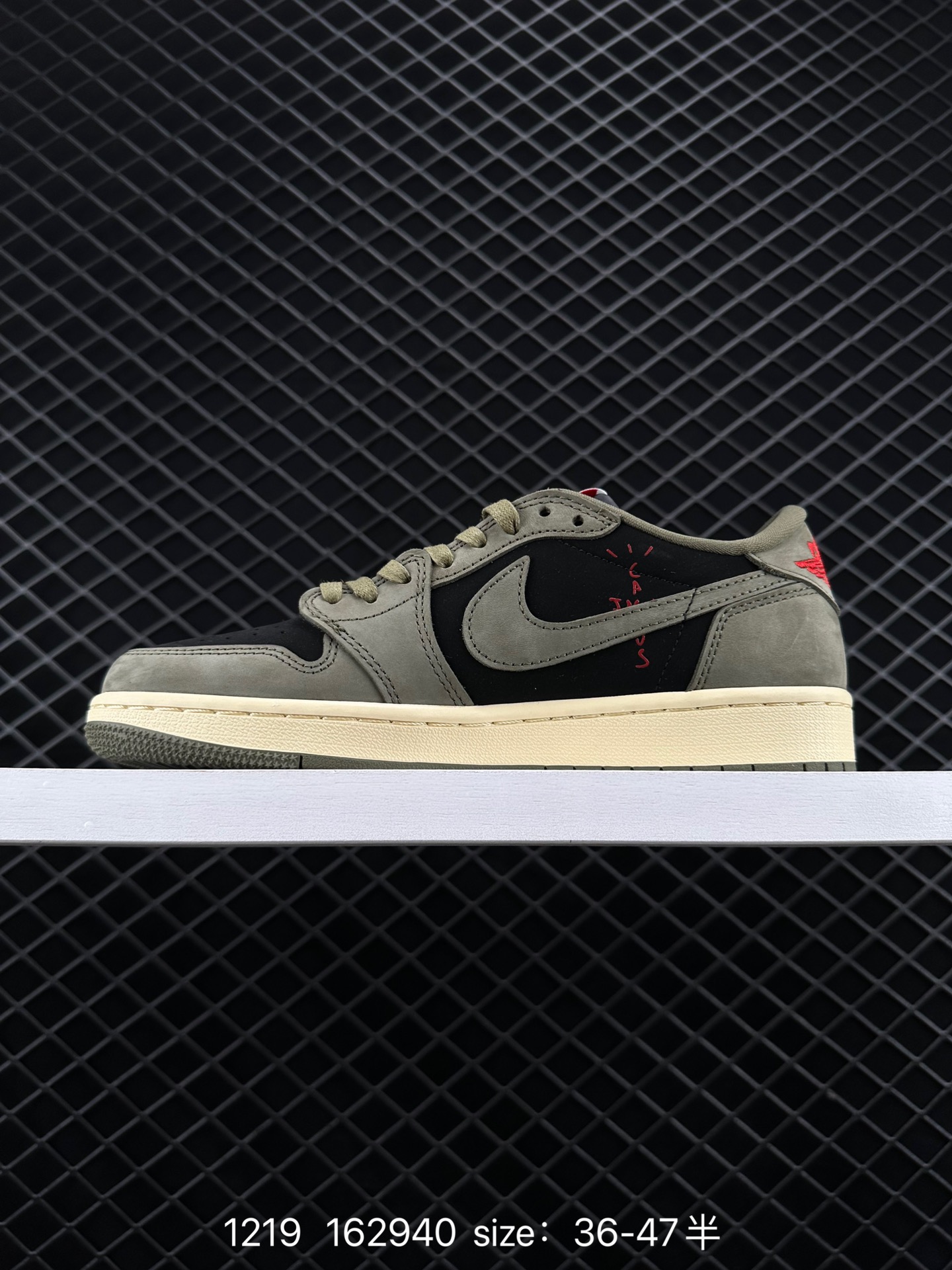 fragment design x Travis Scott x Nike Air Jordan 1 Low OG SP”Black/Green Toe“